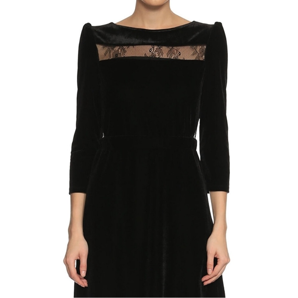 Maje New Elegant Black Velvet Dress